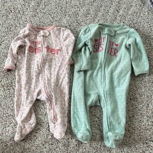 Little Sister Kids One Piece Set - Pink and Green
